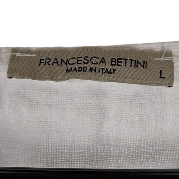 |EUC| FRANCESCA BETTINI Linen Short Sleeve Double Pocket Tee - Picture 5 of 6